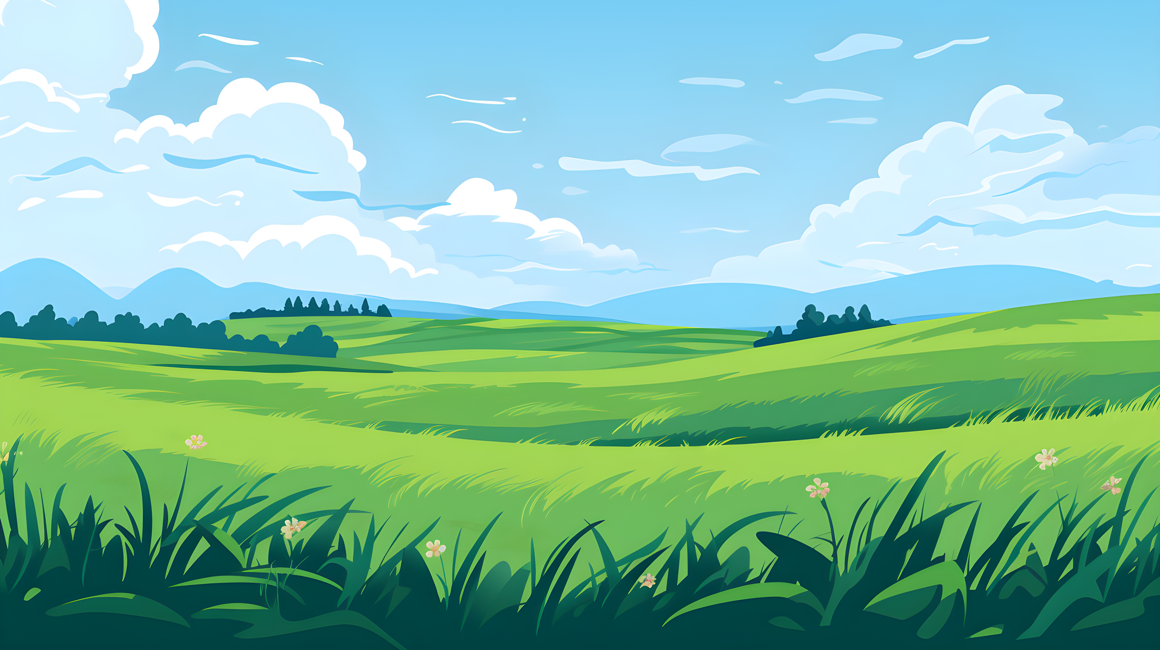 Grass Landscape Illustration